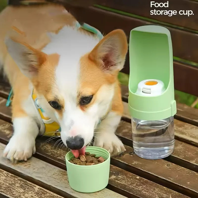 Two-In-One Pet Water Bottle with Food Container