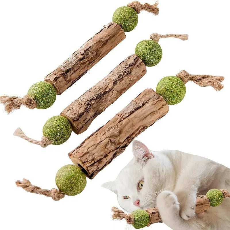 3x Natural Molar Teething Catnip Stick