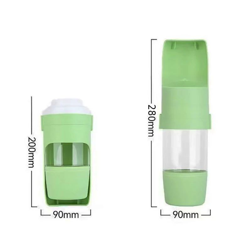 Two-In-One Pet Water Bottle with Food Container