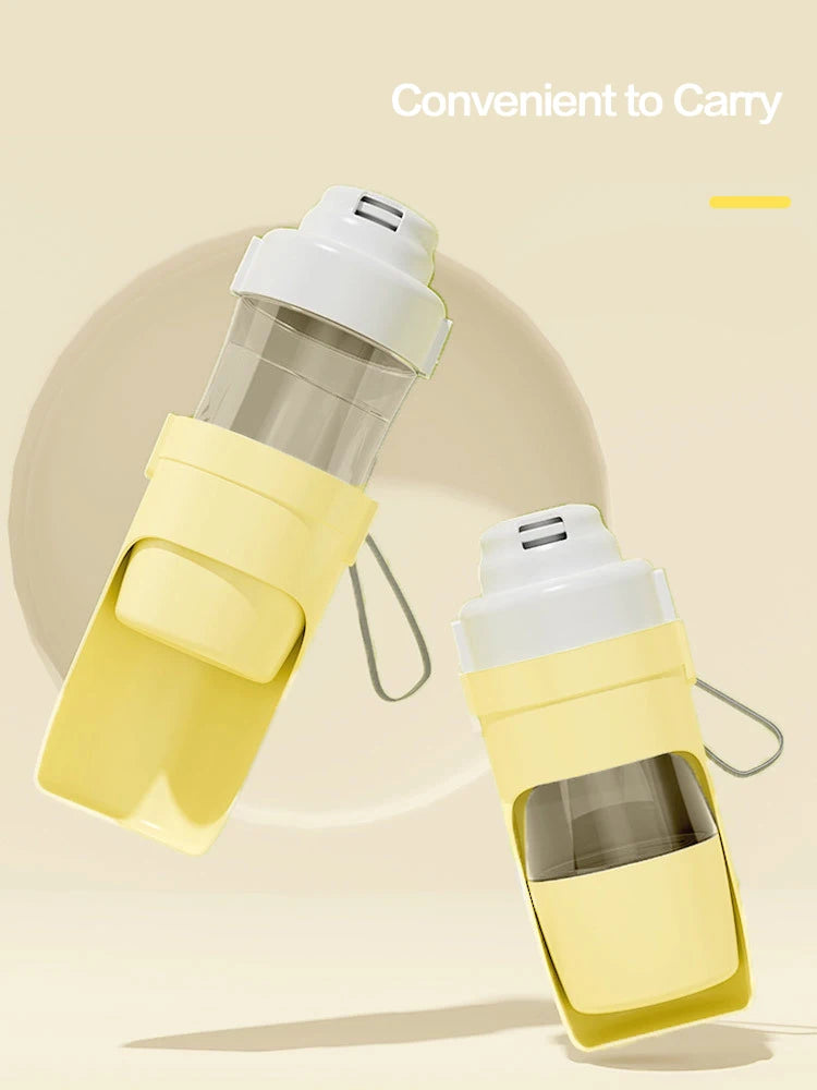 Two-In-One Pet Water Bottle with Food Container