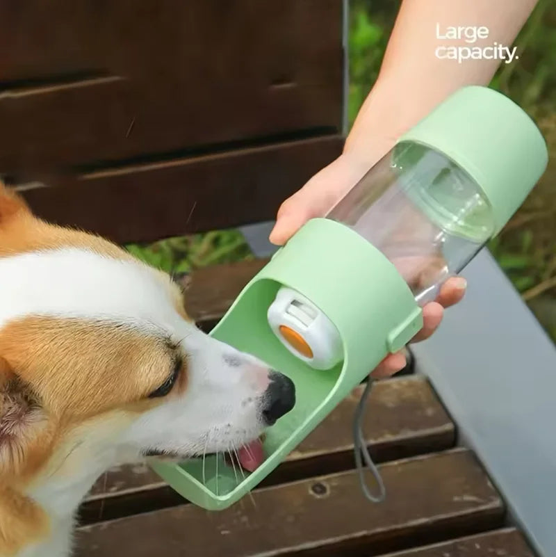 Two-In-One Pet Water Bottle with Food Container