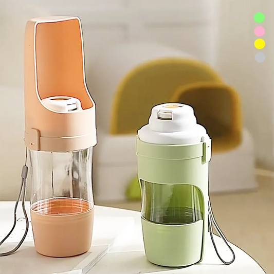 Two-In-One Pet Water Bottle with Food Container