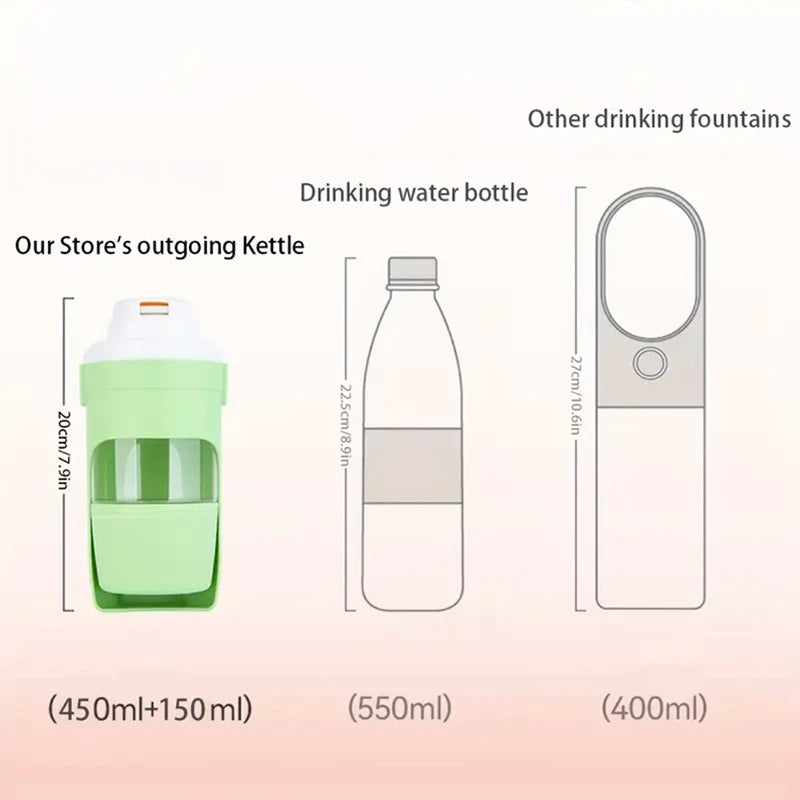 Two-In-One Pet Water Bottle with Food Container
