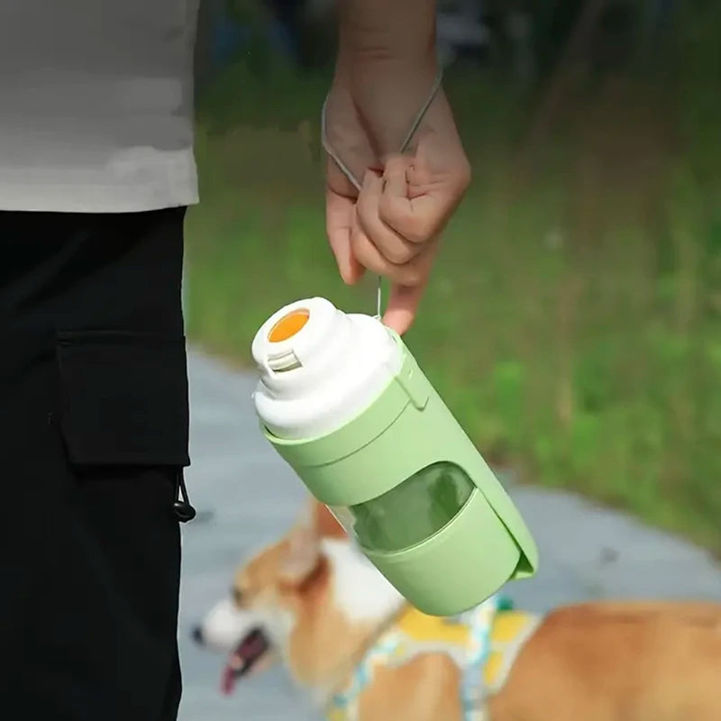 Two-In-One Pet Water Bottle with Food Container