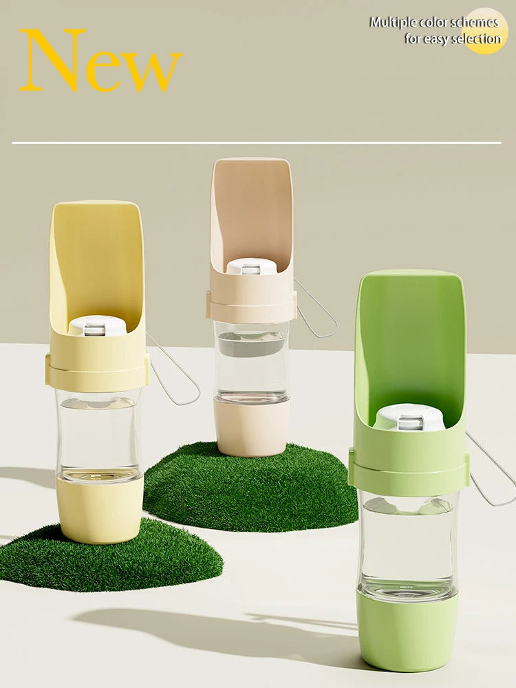 Two-In-One Pet Water Bottle with Food Container